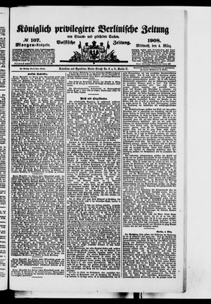 Königlich privilegirte Berlinische Zeitung von Staats- und gelehrten Sachen vom 04.03.1908