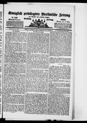 Königlich privilegirte Berlinische Zeitung von Staats- und gelehrten Sachen on Mar 9, 1908