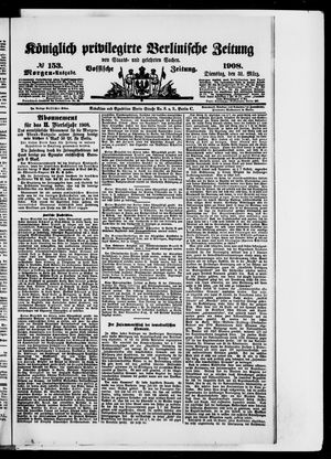 Königlich privilegirte Berlinische Zeitung von Staats- und gelehrten Sachen vom 31.03.1908