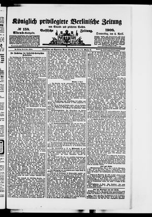 Königlich privilegirte Berlinische Zeitung von Staats- und gelehrten Sachen vom 02.04.1908