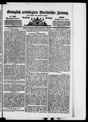Königlich privilegirte Berlinische Zeitung von Staats- und gelehrten Sachen on Apr 8, 1908