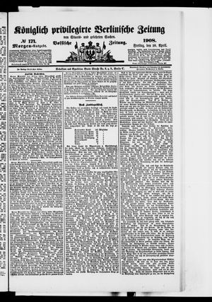 Königlich privilegirte Berlinische Zeitung von Staats- und gelehrten Sachen vom 10.04.1908