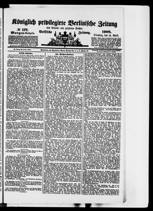 Königlich privilegirte Berlinische Zeitung von Staats- und gelehrten Sachen vom 14.04.1908