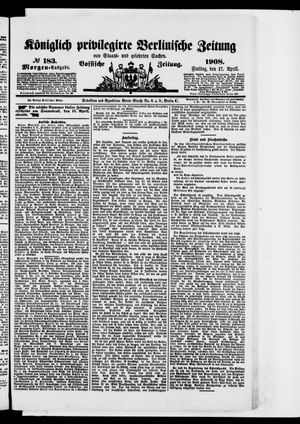 Königlich privilegirte Berlinische Zeitung von Staats- und gelehrten Sachen vom 17.04.1908