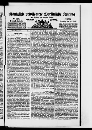Königlich privilegirte Berlinische Zeitung von Staats- und gelehrten Sachen vom 28.04.1908