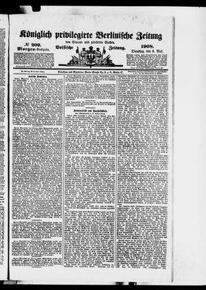 Königlich privilegirte Berlinische Zeitung von Staats- und gelehrten Sachen vom 05.05.1908