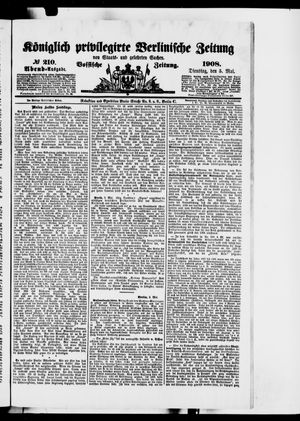 Königlich privilegirte Berlinische Zeitung von Staats- und gelehrten Sachen vom 05.05.1908
