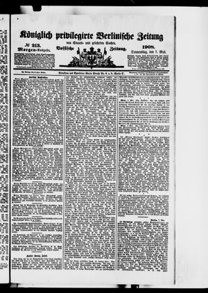 Königlich privilegirte Berlinische Zeitung von Staats- und gelehrten Sachen vom 07.05.1908