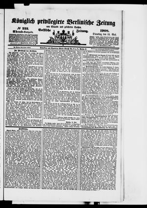 Königlich privilegirte Berlinische Zeitung von Staats- und gelehrten Sachen vom 12.05.1908