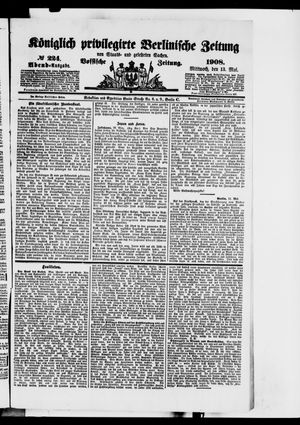 Königlich privilegirte Berlinische Zeitung von Staats- und gelehrten Sachen vom 13.05.1908