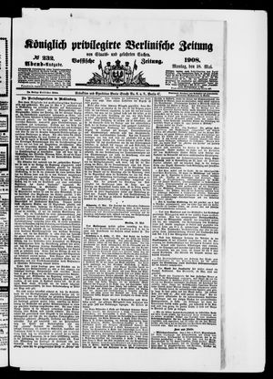 Königlich privilegirte Berlinische Zeitung von Staats- und gelehrten Sachen vom 18.05.1908