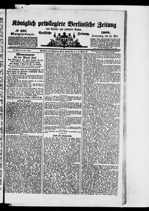 Königlich privilegirte Berlinische Zeitung von Staats- und gelehrten Sachen vom 21.05.1908