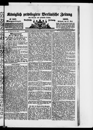 Königlich privilegirte Berlinische Zeitung von Staats- und gelehrten Sachen on May 27, 1908