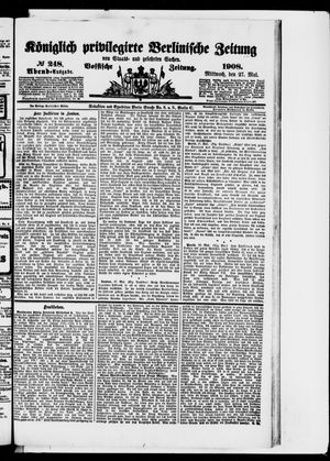 Königlich privilegirte Berlinische Zeitung von Staats- und gelehrten Sachen vom 27.05.1908