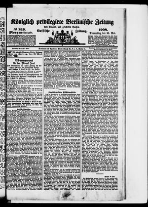 Königlich privilegirte Berlinische Zeitung von Staats- und gelehrten Sachen vom 28.05.1908