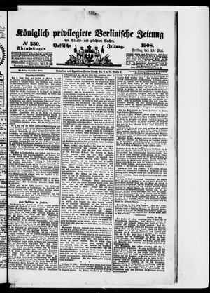 Königlich privilegirte Berlinische Zeitung von Staats- und gelehrten Sachen vom 29.05.1908