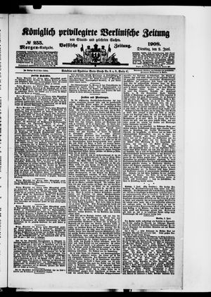 Königlich privilegirte Berlinische Zeitung von Staats- und gelehrten Sachen vom 02.06.1908