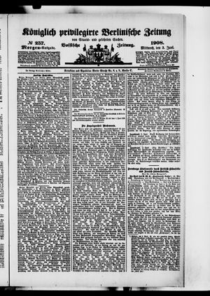 Königlich privilegirte Berlinische Zeitung von Staats- und gelehrten Sachen vom 03.06.1908