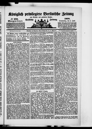 Königlich privilegirte Berlinische Zeitung von Staats- und gelehrten Sachen vom 04.06.1908