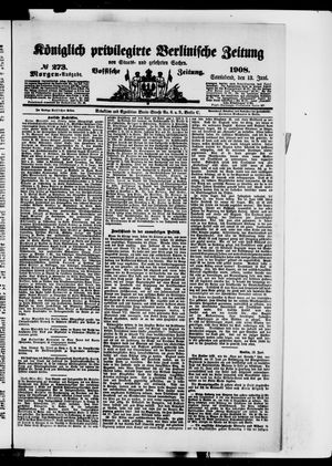 Königlich privilegirte Berlinische Zeitung von Staats- und gelehrten Sachen vom 13.06.1908