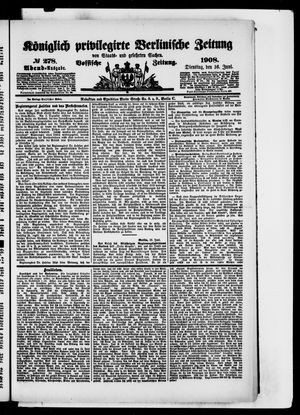 Königlich privilegirte Berlinische Zeitung von Staats- und gelehrten Sachen vom 16.06.1908