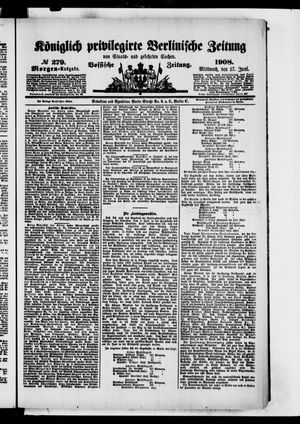 Königlich privilegirte Berlinische Zeitung von Staats- und gelehrten Sachen vom 17.06.1908