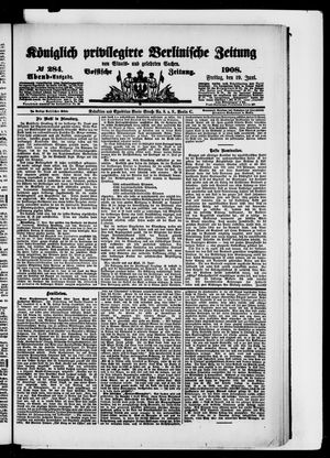 Königlich privilegirte Berlinische Zeitung von Staats- und gelehrten Sachen vom 19.06.1908