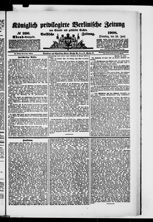 Königlich privilegirte Berlinische Zeitung von Staats- und gelehrten Sachen vom 23.06.1908