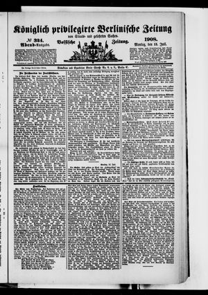 Königlich privilegirte Berlinische Zeitung von Staats- und gelehrten Sachen vom 13.07.1908