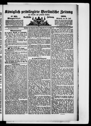 Königlich privilegirte Berlinische Zeitung von Staats- und gelehrten Sachen vom 29.07.1908