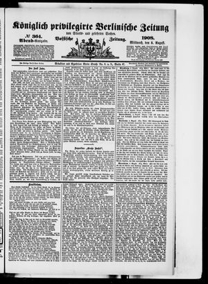 Königlich privilegirte Berlinische Zeitung von Staats- und gelehrten Sachen vom 05.08.1908