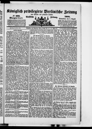 Königlich privilegirte Berlinische Zeitung von Staats- und gelehrten Sachen vom 08.08.1908