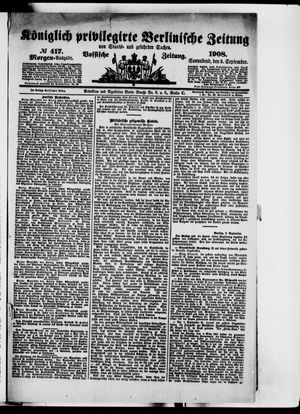 Königlich privilegirte Berlinische Zeitung von Staats- und gelehrten Sachen vom 05.09.1908
