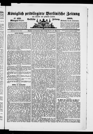 Königlich privilegirte Berlinische Zeitung von Staats- und gelehrten Sachen vom 16.09.1908