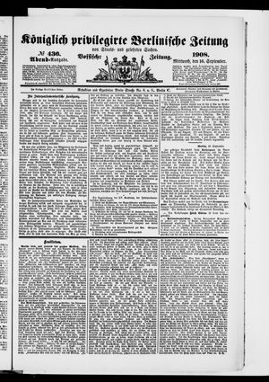 Königlich privilegirte Berlinische Zeitung von Staats- und gelehrten Sachen vom 16.09.1908