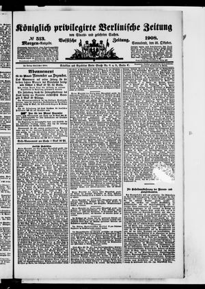 Königlich privilegirte Berlinische Zeitung von Staats- und gelehrten Sachen vom 31.10.1908