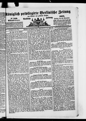 Königlich privilegirte Berlinische Zeitung von Staats- und gelehrten Sachen vom 20.11.1908