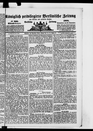 Königlich privilegirte Berlinische Zeitung von Staats- und gelehrten Sachen vom 28.11.1908