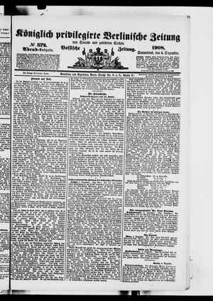 Königlich privilegirte Berlinische Zeitung von Staats- und gelehrten Sachen vom 05.12.1908