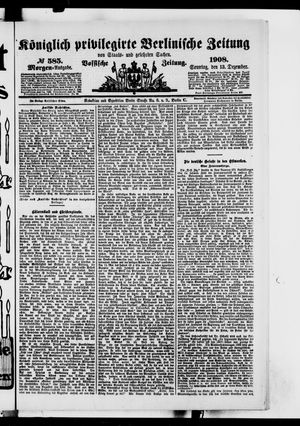Königlich privilegirte Berlinische Zeitung von Staats- und gelehrten Sachen vom 13.12.1908