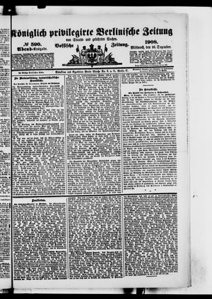 Königlich privilegirte Berlinische Zeitung von Staats- und gelehrten Sachen vom 16.12.1908