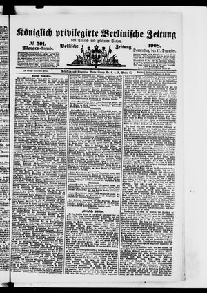 Königlich privilegirte Berlinische Zeitung von Staats- und gelehrten Sachen vom 17.12.1908