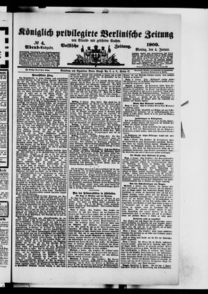 Königlich privilegirte Berlinische Zeitung von Staats- und gelehrten Sachen vom 04.01.1909