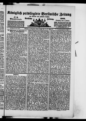 Königlich privilegirte Berlinische Zeitung von Staats- und gelehrten Sachen on Jan 5, 1909