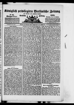 Königlich privilegirte Berlinische Zeitung von Staats- und gelehrten Sachen vom 10.01.1909