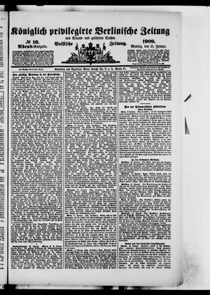 Königlich privilegirte Berlinische Zeitung von Staats- und gelehrten Sachen vom 11.01.1909