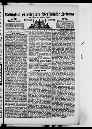 Königlich privilegirte Berlinische Zeitung von Staats- und gelehrten Sachen vom 12.01.1909
