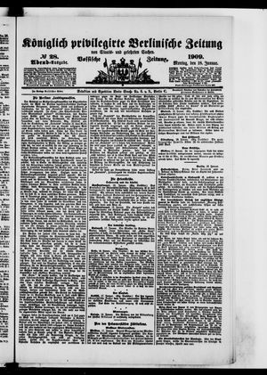 Königlich privilegirte Berlinische Zeitung von Staats- und gelehrten Sachen vom 18.01.1909