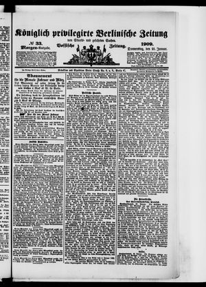 Königlich privilegirte Berlinische Zeitung von Staats- und gelehrten Sachen vom 21.01.1909