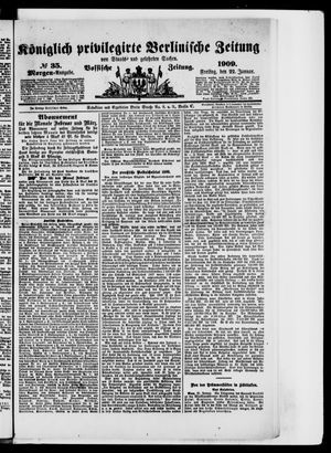 Königlich privilegirte Berlinische Zeitung von Staats- und gelehrten Sachen vom 22.01.1909